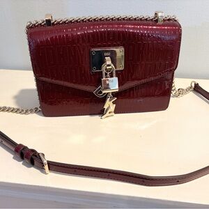 DKNY Deep Red Embossed Crossbody Bag